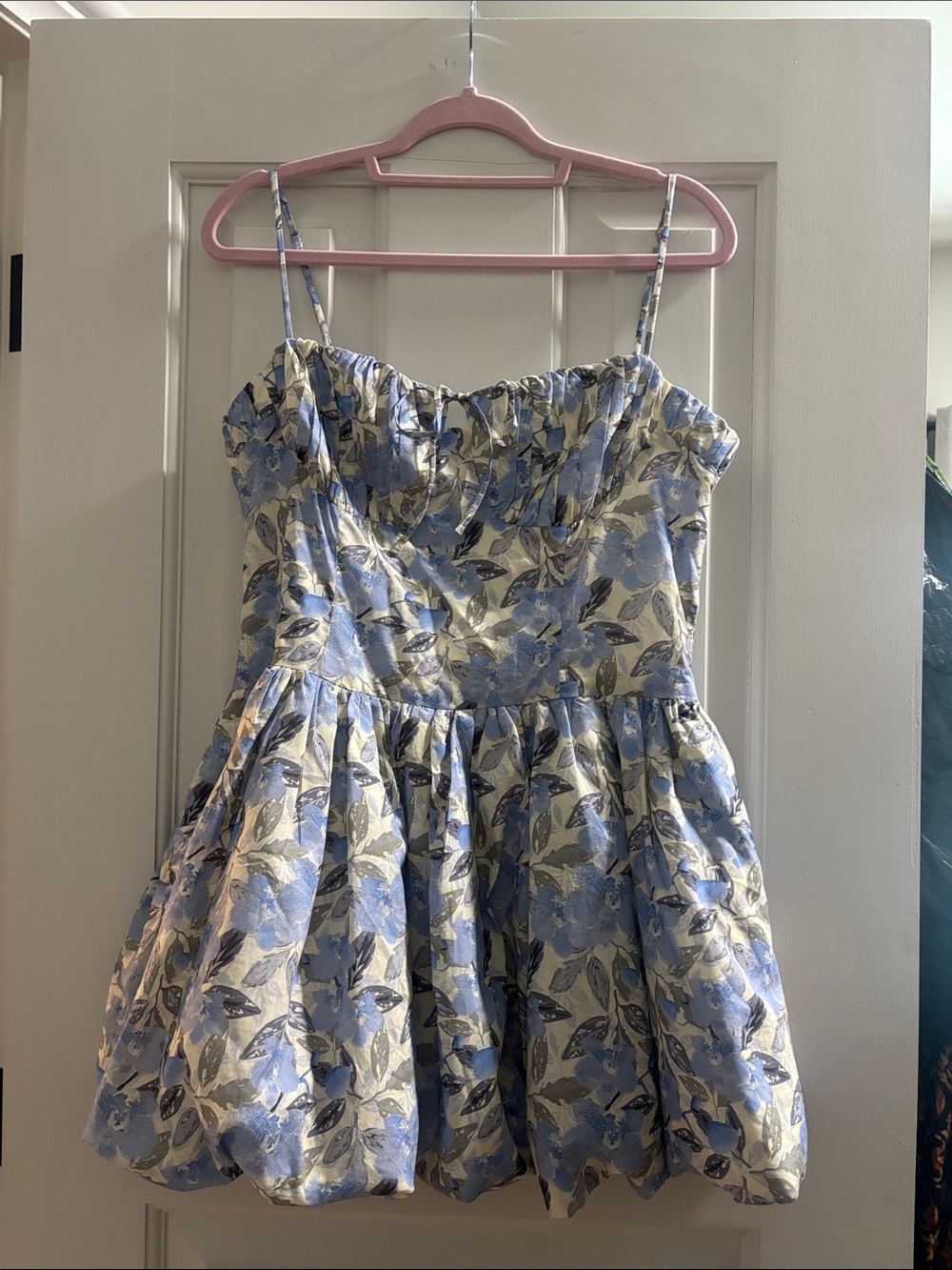 ASTR Blue Floral Larissa Mini Dress